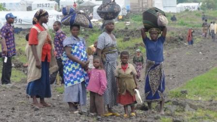 Des déplacés de guerre au camp  Mugunga 3 ( Crédit photo : Ley Uwera) 